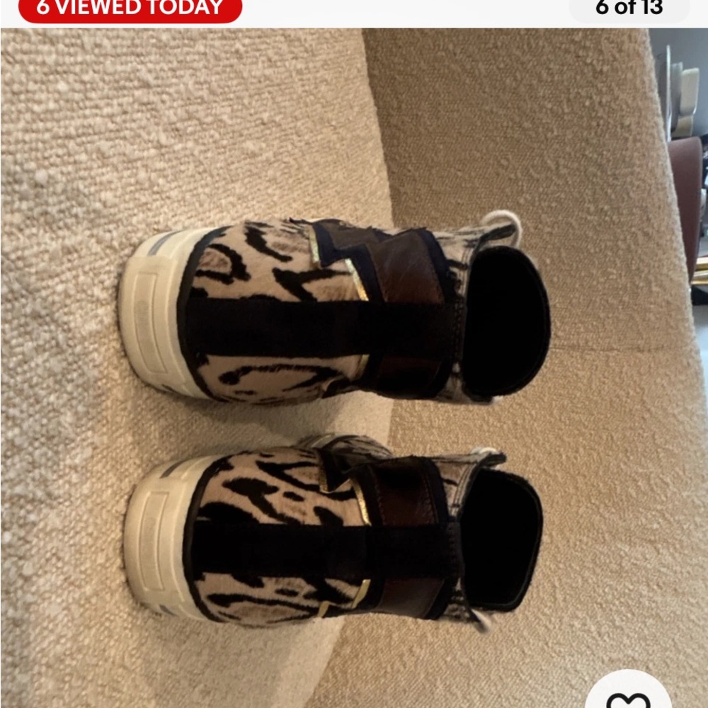 Roberto Cavalli Lightning Bolt Pony Hair High-Top Sneakers Size 41 EUC Run Small - Picture 4 of 12